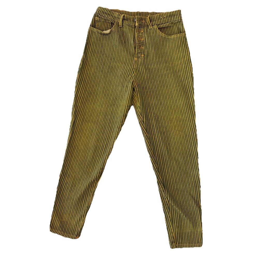 WatchLA Jeanswear Conductor Skinny yellow Pinstripe Stretch Juniors Jeans 15/16